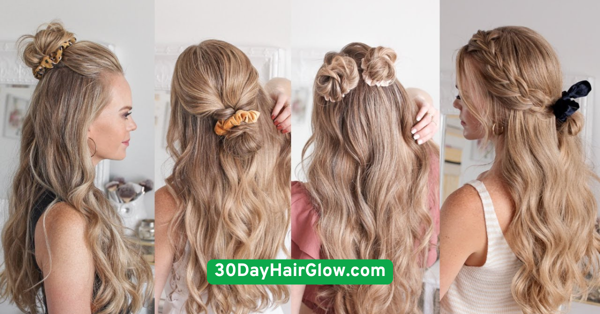03. Day 3 Half-Up Top Knot with Scrunchie