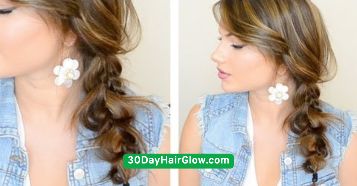 06. Day 6 Messy Side Braid with Face-Framing Strands