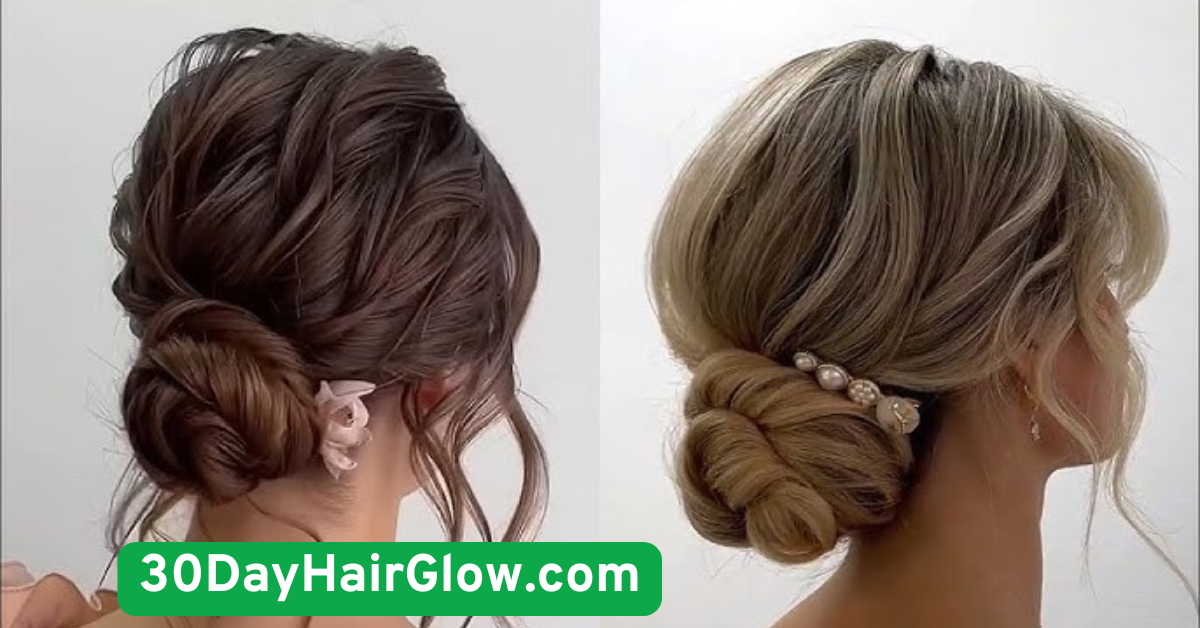 8. Day 8 Low Braided Bun for Elegant Ease