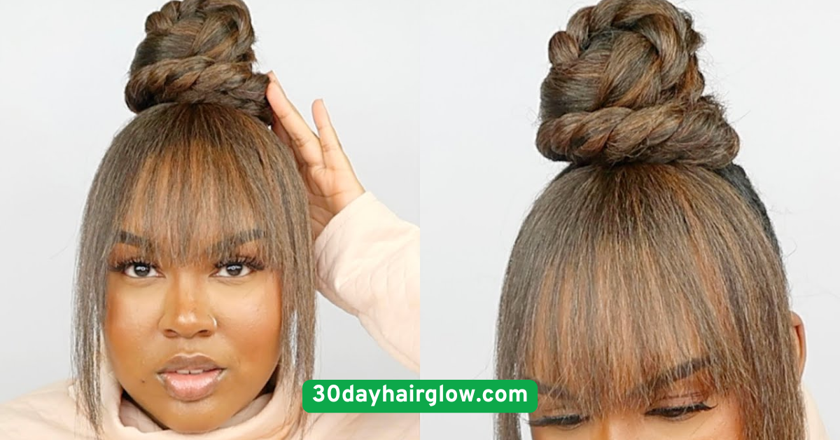 Faux Bangs with a Top Knot