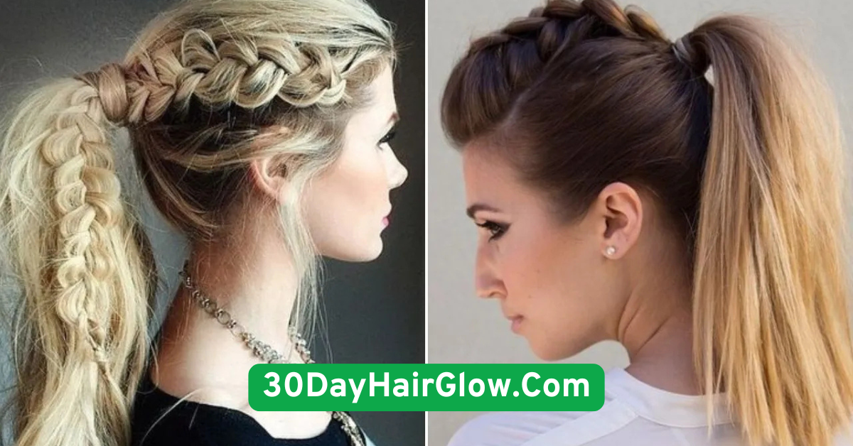 Day 2 – High Ponytail with Braided Wrap